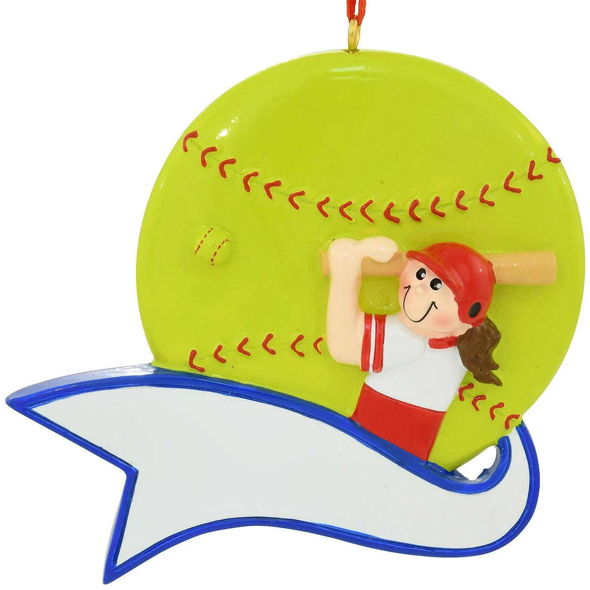 Personalized Softball Girl With Banner Ornament 4 Personalized Softball Girl With Banner Ornament - Image 2