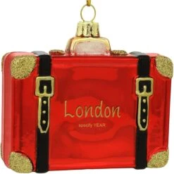 Personalized Red Suitcase With Stickers Glass Ornament -Holiday Decoration Store 1207306 web 2