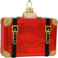 Personalized Red Suitcase With Stickers Glass Ornament -Holiday Decoration Store 1207306 web 3