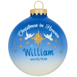 Personalized Christmas In Heaven With Doves Ornament
