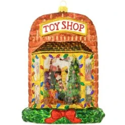 2018 Annual Form Santa's Toy Shop Glass Ornament
