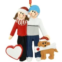 Personalized Couple With Dog Ornament -Holiday Decoration Store 1208086 web 2