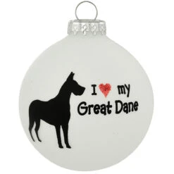 Personalized I Love My Great Dane Glass Ornament -Holiday Decoration Store 1208454 web 2