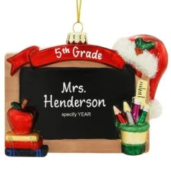 Personalized Chalkboard Glass Ornament