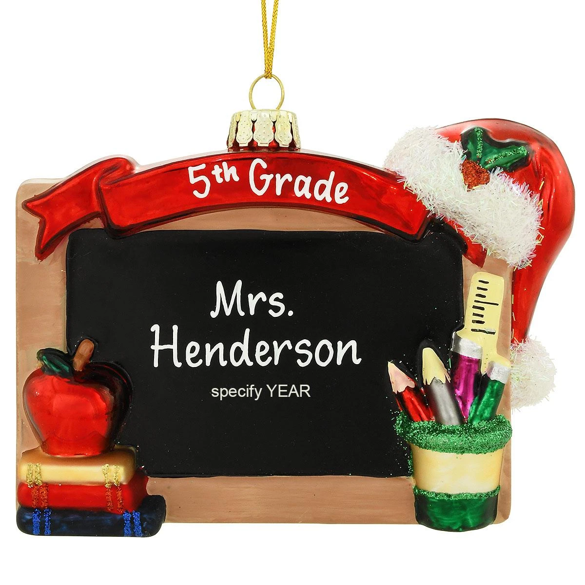 Personalized Chalkboard Glass Ornament 3 Personalized Chalkboard Glass Ornament