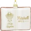 Personalized Holy Baptism Bible Glass Book Form