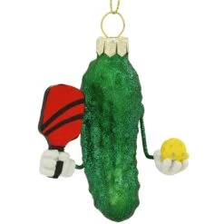 Pickleball 3 Inch Glass Ornament