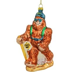 Big Foot Hiker Glass Ornament