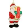 Santa With Bronner Sign Glass Ornament -Holiday Decoration Store 1209380 web 1.default