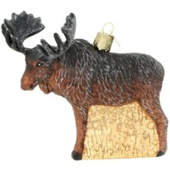 Moose Vintage Glass Ornament