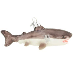Great White Shark Glass Ornament