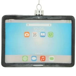 Personalized Black Christmas Tablet Glass Ornament -Holiday Decoration Store 1210526 web 2