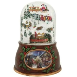 Village With Train Musical Snow Globe