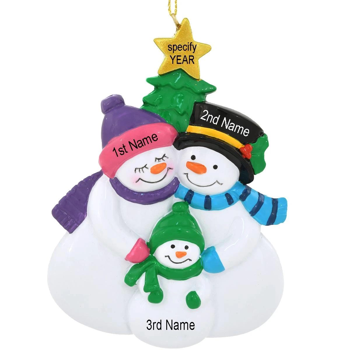 Personalized Snow Family With 1 Child Resin Ornament 4 Personalized Snow Family With 1 Child Resin Ornament - Image 2