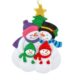 Personalized Snow Family With 2 Children Resin Ornament -Holiday Decoration Store 1211786 web 3