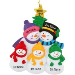 Personalized Snow Family With 3 Children Resin Ornament 6 Personalized Snow Family With 3 Children Resin Ornament -Holiday Decoration Store 1211787 web 2