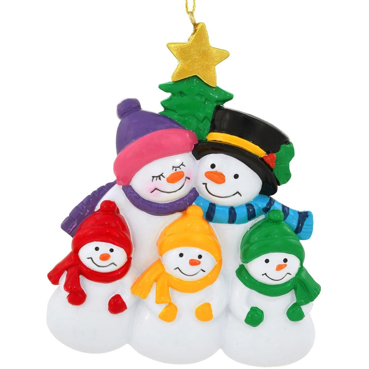 Personalized Snow Family With 3 Children Resin Ornament 5 Personalized Snow Family With 3 Children Resin Ornament - Image 3