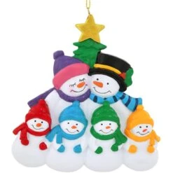 Personalized Snow Family With 4 Children Resin Ornament -Holiday Decoration Store 1211788 web 3