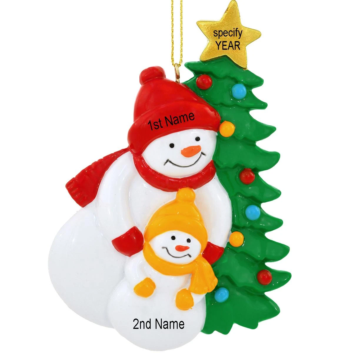 Personalized Snowman With 1 Child Resin Ornament 4 Personalized Snowman With 1 Child Resin Ornament - Image 2