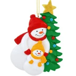 Personalized Snowman With 1 Child Resin Ornament 7 Personalized Snowman With 1 Child Resin Ornament -Holiday Decoration Store 1211789 web 3
