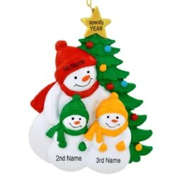 Personalized Snowman With 2 Children Resin Ornament -Holiday Decoration Store 1211790 web 2