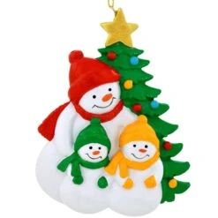 Personalized Snowman With 2 Children Resin Ornament -Holiday Decoration Store 1211790 web 3