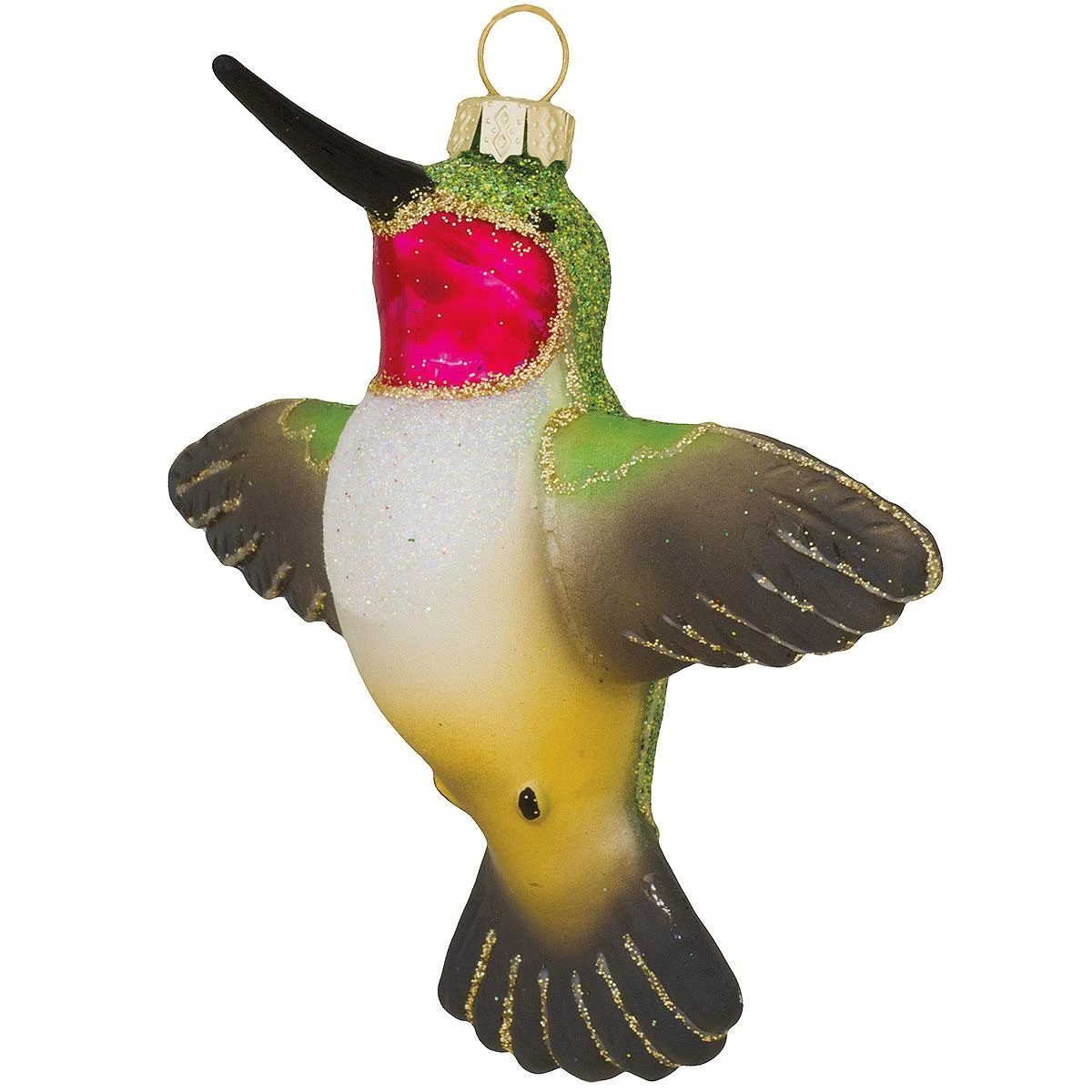 Ruby Throat Hummingbird Glass Ornament 3 Ruby Throat Hummingbird Glass Ornament