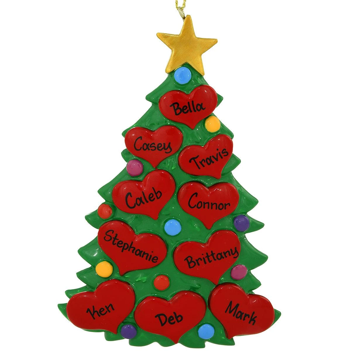 Personalized Christmas Tree Of Hearts Ornament 3 Personalized Christmas Tree Of Hearts Ornament