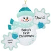 Personalized Blue Snowman With Snowflakes Baby's First Christmas Resin Ornament -Holiday Decoration Store 1211847 web 1.default