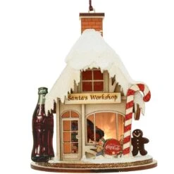 Santa's Workshop Coca Cola Ginger Cottage Ornament