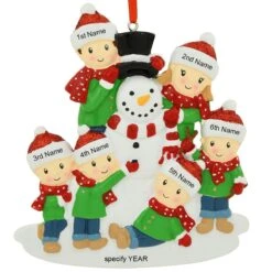 Personalized Family Of 6 Building Snowman Ornament 7 Personalized Family Of 6 Building Snowman Ornament -Holiday Decoration Store 1212438 web 3