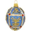 Blue Egg 2.5 Inch Glass Ornament