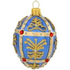 Blue Egg 2.5 Inch Glass Ornament