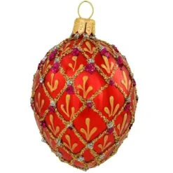 Red Egg 2.5 Inch Glass Ornament