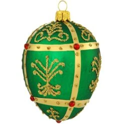 Green Egg 3.25 Inch Glass Ornament