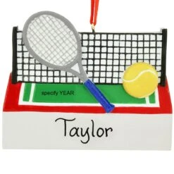 Personalized Tennis Racket And Court Resin Ornament