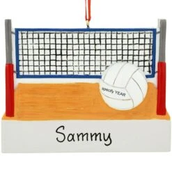 Personalized Volleyball And Court Resin Ornament