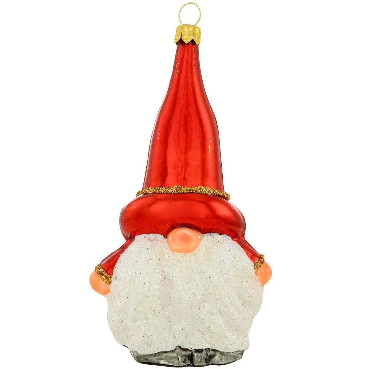 Gnome With Tall Red Hat Glass Ornament 3 Gnome With Tall Red Hat Glass Ornament