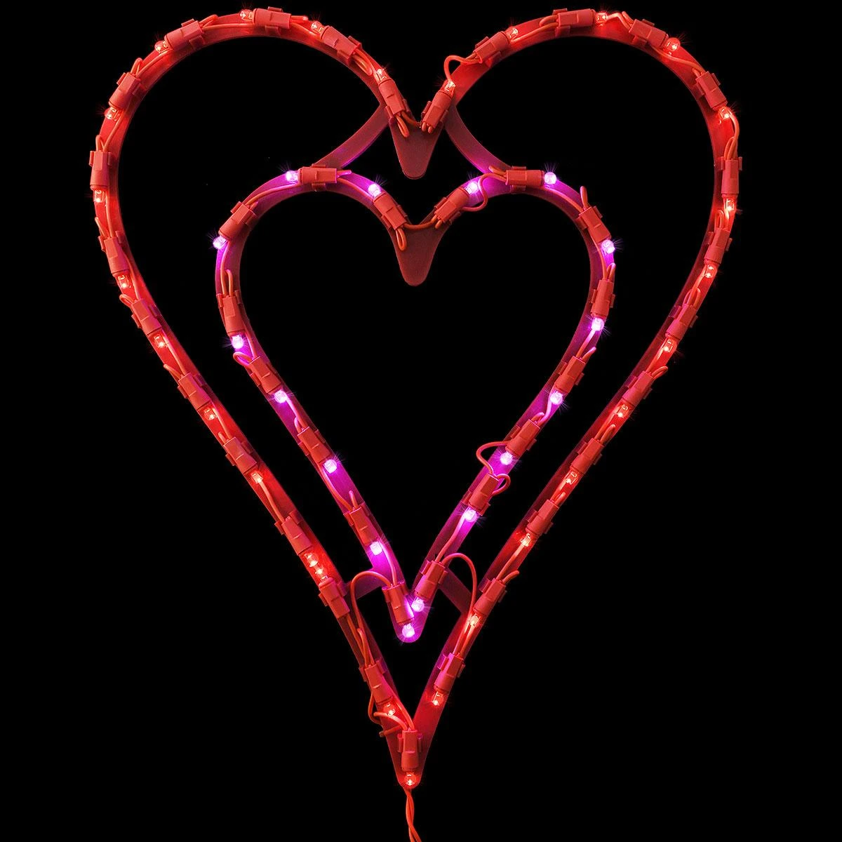 Double Heart Lighted Ornamental 3 Double Heart Lighted Ornamental