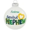 Personalized Sweetest Nephew White Glass Ornament -Holiday Decoration Store 1213397 web 1.default