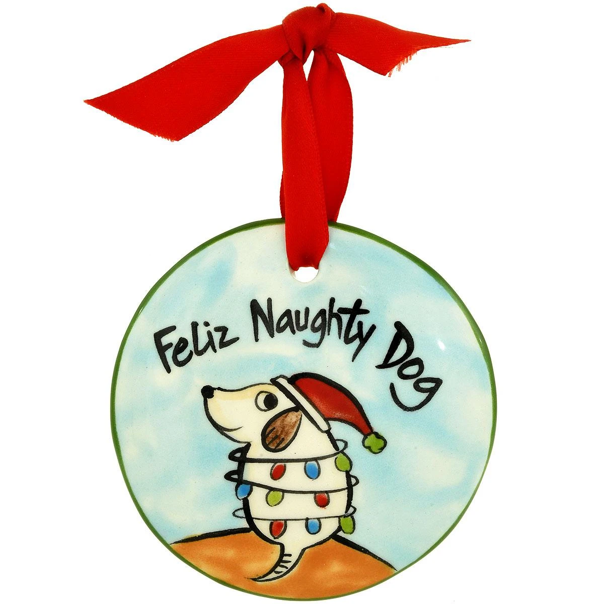 Feliz Naughty Dog Ceramic Ornament 3 Feliz Naughty Dog Ceramic Ornament