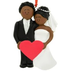 Personalized African American Wedding Couple Ornament -Holiday Decoration Store 1213461 web 2