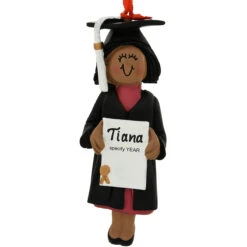 Personalized African American Female Graduate Ornament