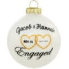 Personalized Engaged With Hearts White Opal Glass Ornament -Holiday Decoration Store 1213518 web 1.default