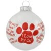 I Love My Cat Sayings White Opal Glass Ornament -Holiday Decoration Store 1213522 web 1.default