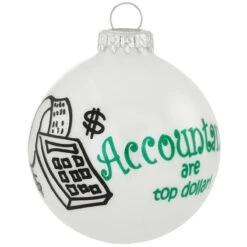 Accountant White Opal Glass Ornament