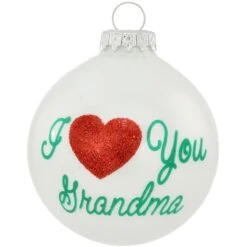 I Love You Grandma White Opal Ornament