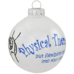 Physical Therapist White Opal Glass Ornament