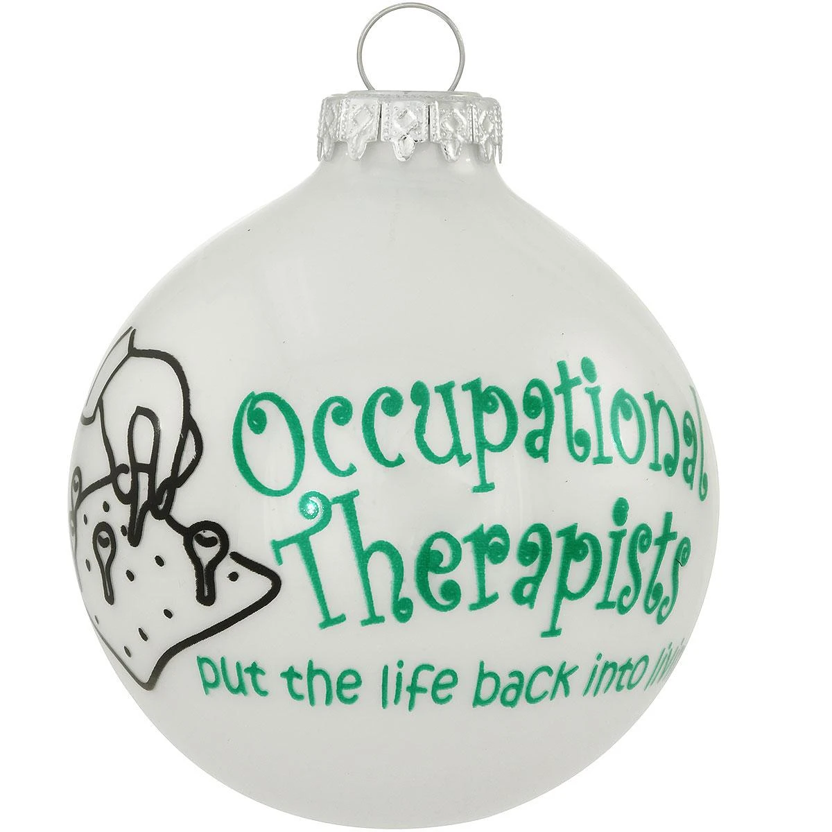 Occupational Therapist White Opal Glass Ornament 3 Occupational Therapist White Opal Glass Ornament