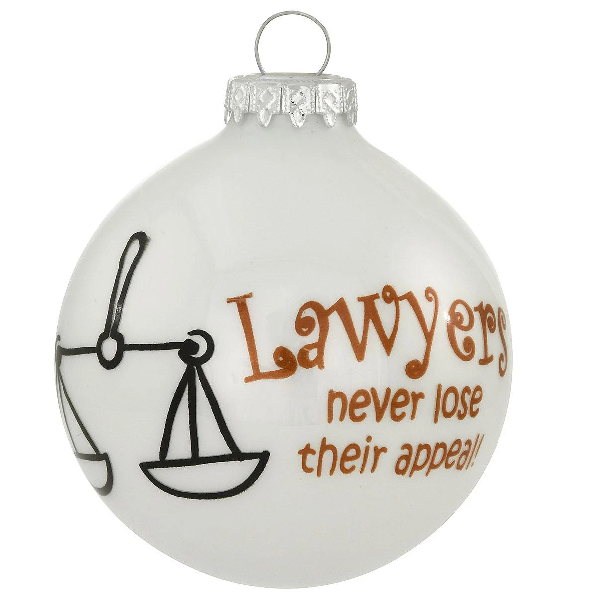 Lawyer White Opal Glass Ornament 3 Lawyer White Opal Glass Ornament